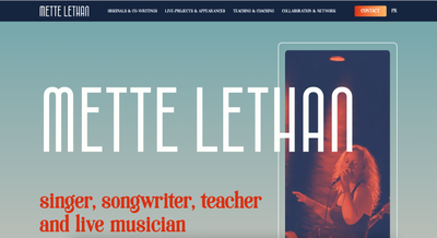 Homepage of Mette’s new music website