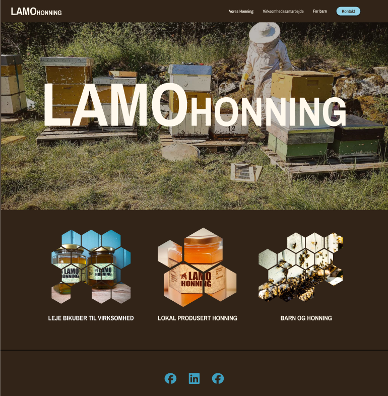 Design mockup for LamoHonning’s homepage